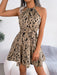Casual Leopard Print Ruffled Swing Dress Summer Fashion Beach Dresses Women