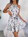 Casual Leopard Print Ruffled Swing Dress Summer Fashion Beach Dresses Women