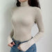Casual Solid Skinny Turtleneck Long Sleeve and High Neck Shirts For Women