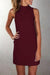 Casual high neck sleeveless dress solid color dress