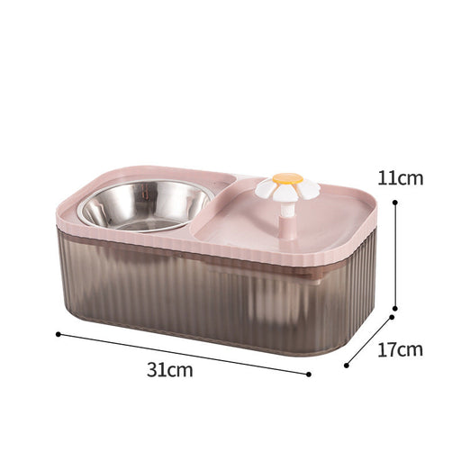Cat Automatic Feeder Large Capacity Small Flower Water Fountain