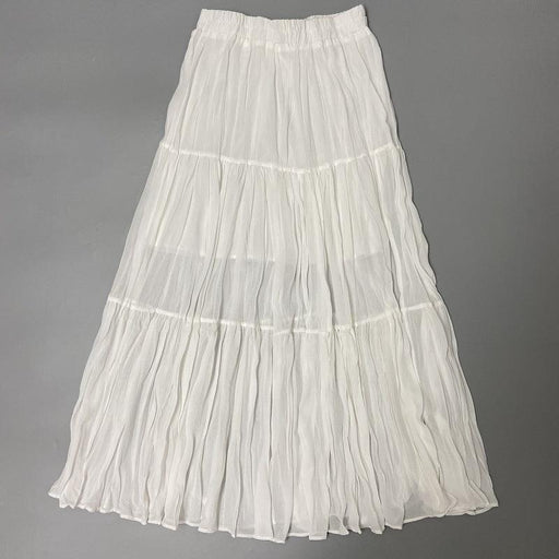 Chiffon Skirt, Pleated Skirt, High Waist, A-line Skirt