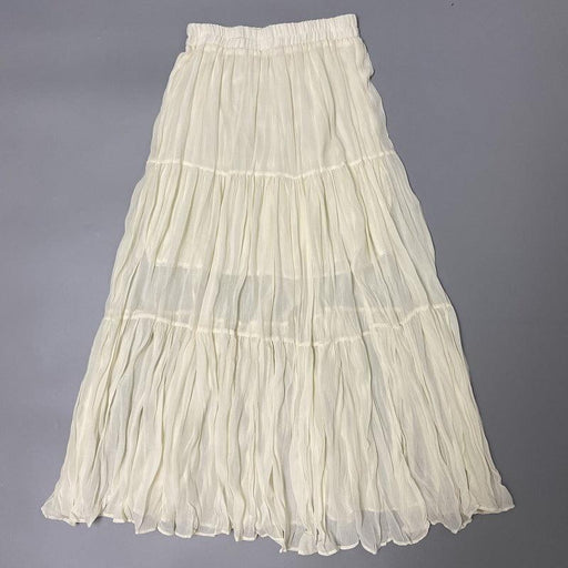 Chiffon Skirt, Pleated Skirt, High Waist, A-line Skirt