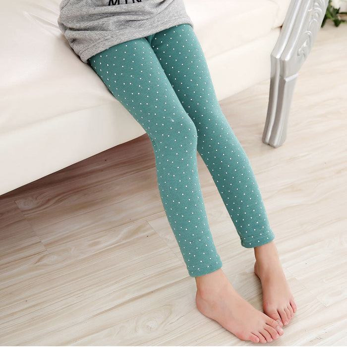 Children's Autumn And Winter Baby Tights Color Printed Flowers