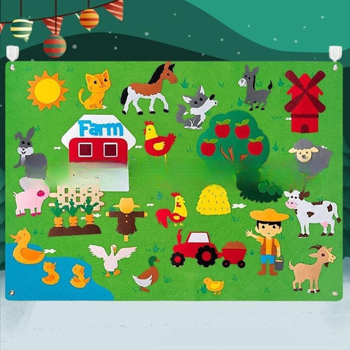 Children's Early Education 3DIY Three-dimensional Felt Game Pack Story Board Learning Board Printing Dinosaur Animal