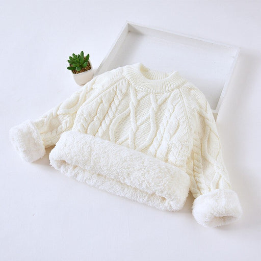 Children's Sweater With Plush And Thickened Pullover