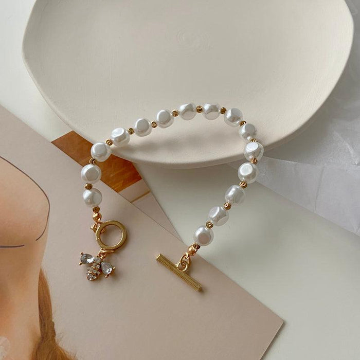 Classic Fashion Natural Stone Pearl Pendant Bracelet For Woman