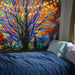 Colorful tree forest tapestry