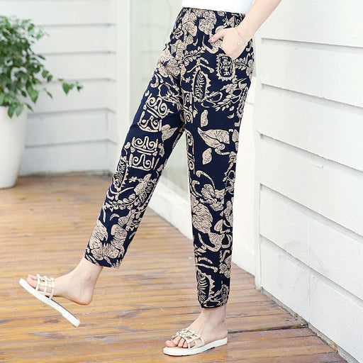 Cotton Silk Flower Pants Thin Section