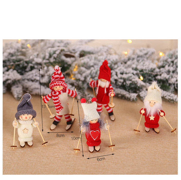 Creative Christmas Decoration Wooden Ski Doll