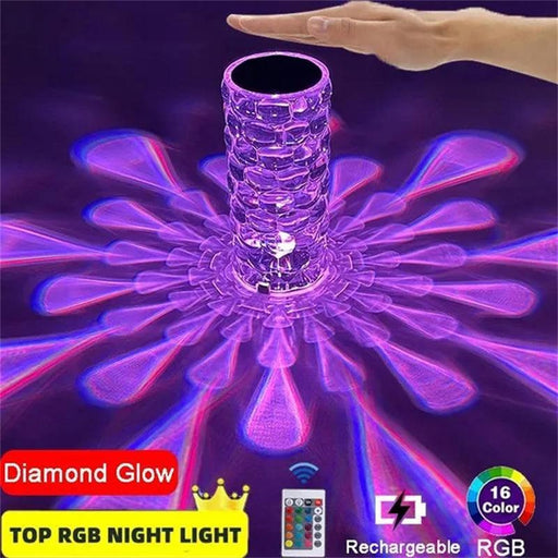 Crystal Table Lamp Rechargeable Diamond Night Light With Teardrop Shape Bedside LED Lights Lamp 3 And 16Color Touch Lamp For Home Bedroom Decor