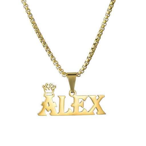 Customized Rock Style Bead Chain Personalized Name Necklace