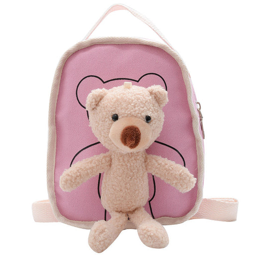 Cute Bear Doll Mini Canvas Kindergarten Backpack