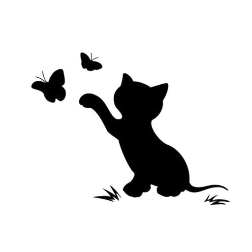 Cute Cartoon Cat Butterfly Car Sticker
