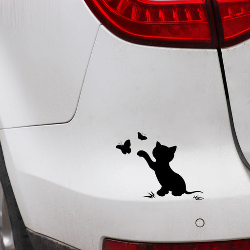 Cute Cartoon Cat Butterfly Car Sticker
