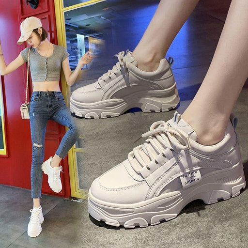 Daddy Shoes Women'S New Year Spring And Autumn Thick Bottom Summer Breathable Mesh Small White Shoes Ins Single Shoes