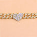 Diamond Heart Shaped Cuban Anklet Fashion Trend New Anklet