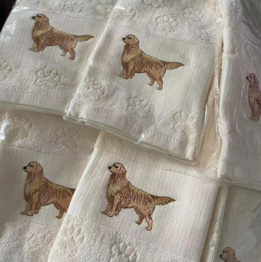 Dog Embroidery Water Absorbing Wash Towel