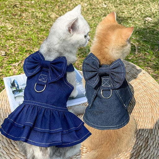 Dog Skirt Pet Cat Walking Out Chest Back Leash