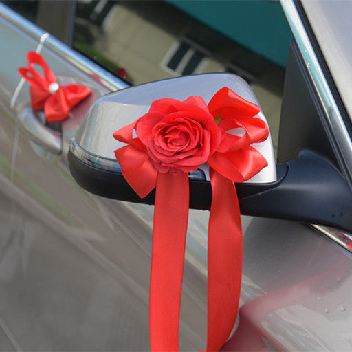 Eternal Angel Gifts Wedding Car Decoration Supplies Rear View Mirror Flowers Wedding Celebration Supplies
