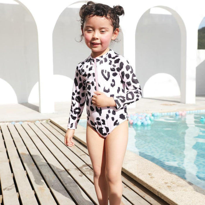 Europe And The United States Father And Daughter Parent-child Swimsuit Boys And Girls Swimsuit Leopard Print