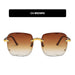 European And American Square Sunglasses Trimmed Frameless Tide Large Rim Sunglasses