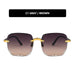 European And American Square Sunglasses Trimmed Frameless Tide Large Rim Sunglasses