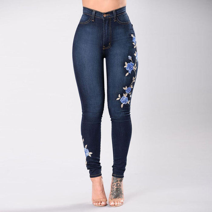 European and American embroidered jeans