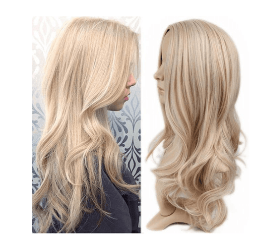 European and American fashion white female partial points in the wig bangs dyed long curly hair