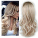 European and American fashion white female partial points in the wig bangs dyed long curly hair