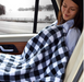 Explosion red plaid series warm 12v car heating blanket for autumn and winter season