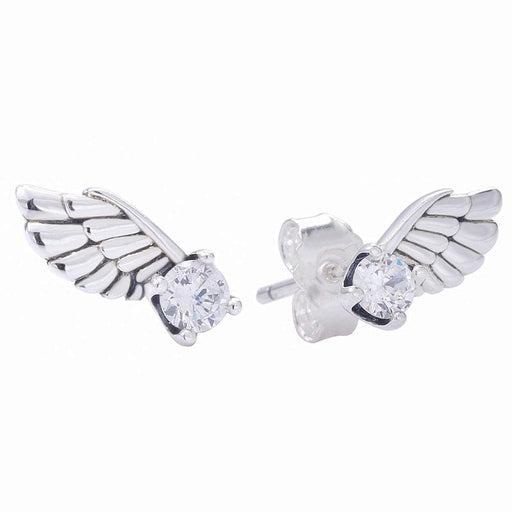 Fashion Bright Angel Wings 925 Silver Stud Earrings