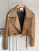 Fashion Brown Motorcycle Leather Coat Women