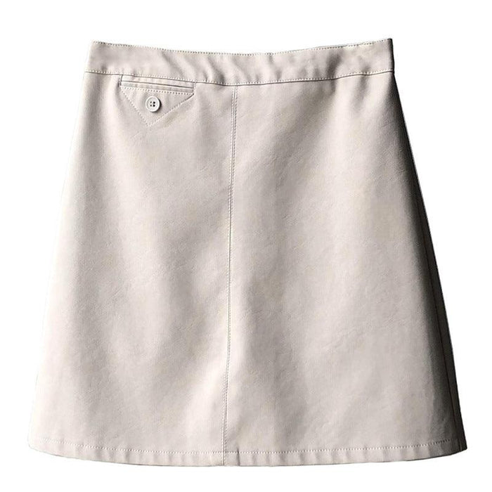 Fashion Ladies Frosted PU Leather Short Skirt