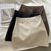 Fashion Ladies Frosted PU Leather Short Skirt