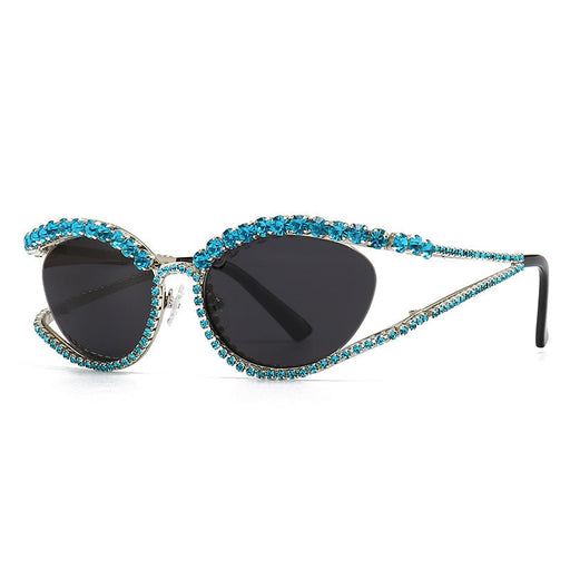 Fashionable Cat Eye Shaped Diamond Studded Sunglasses