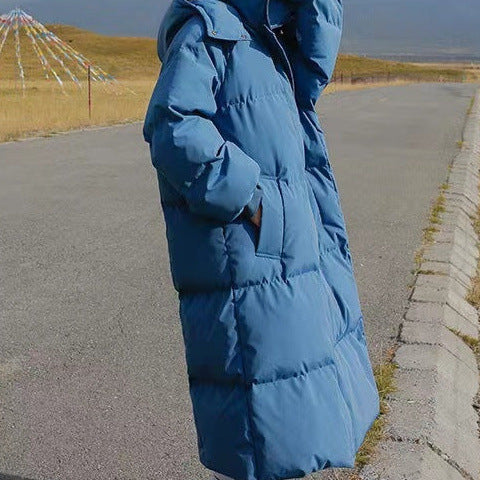 Female Student Loose Korean Version Knee Length Thickened Coat