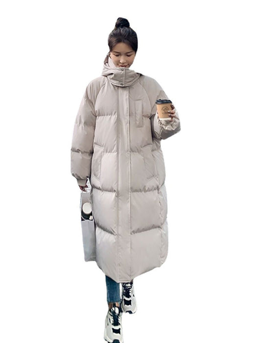 Female Student Loose Korean Version Knee Length Thickened Coat