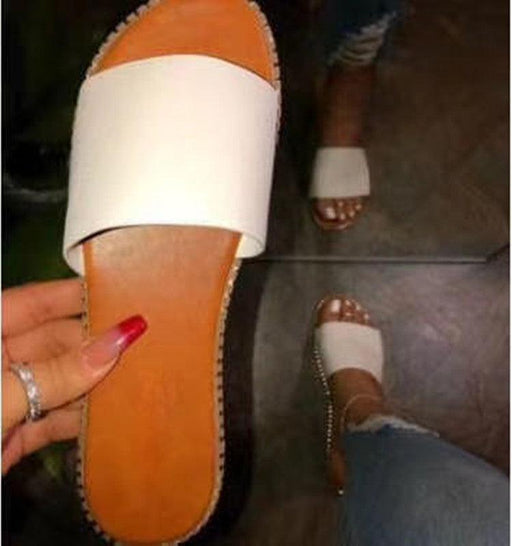 Flat-bottomed Flip-flops Transparent Foreign Trade Large Size Sandals