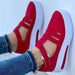 Flats Shoes Women's Sneakers Platform Casual Breathable Sport Shoes With Velcro