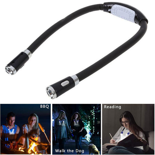 Flexible Neck Hug Book Light With LED Reading Lamp 3 Mode Portable Flashlight Soft Silicone Outdoor Camping Light Night Light