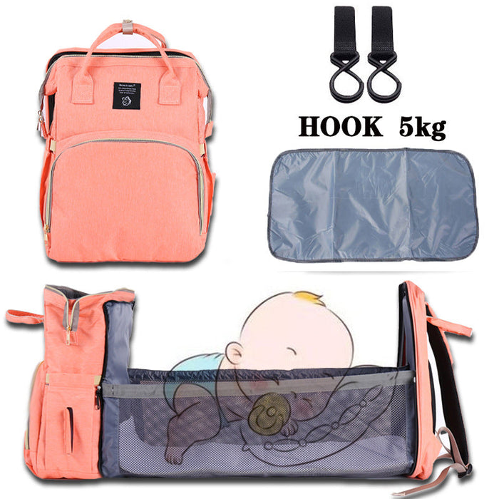 Folding Crib Fashion Maternal And Baby Large-capacity Double Shoulder Dad Backpack