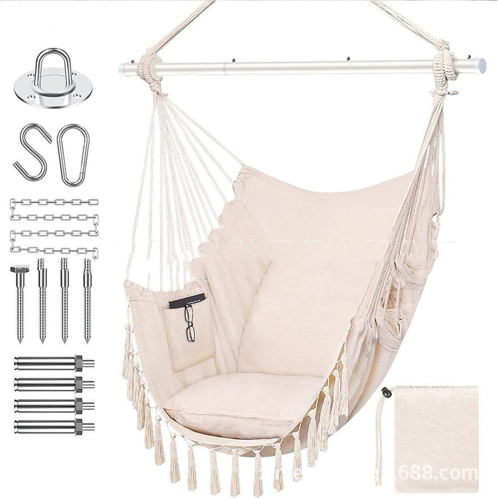 Folding Reinforced Iron Pipe Outdoor Hammock Anti-rollover Bedroom Swing Hanging Chair