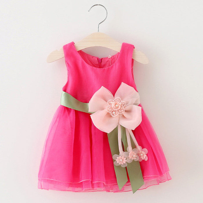 Foreign children new summer sleeveless dress baby girls gauze princess dress baby Korean clothing