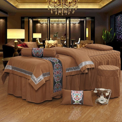 Four-piece high-end pure color beauty bedspread