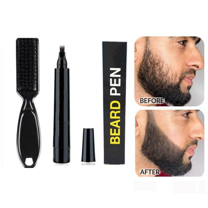 Four-pronged Beard Pen Beard Filling Pen Beard Pencil And Beard Brush Combination