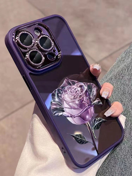 Full Package Rose Phone Case With Lens Film