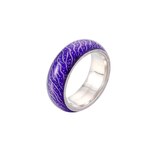 Glow Cracked Stainless Steel Ring