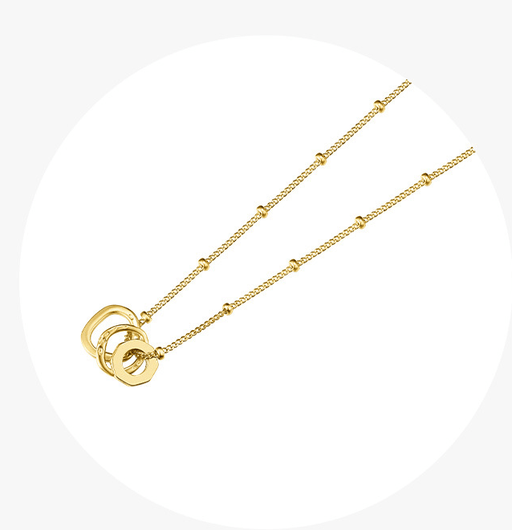 Gold Three-ring Necklace For Your Girlfriend's Birthday