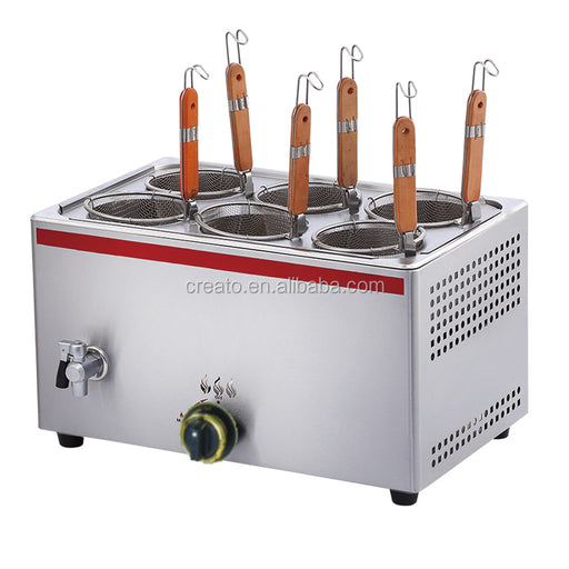 Cooking Versatility: Commercial 6-Burner LPG Gas Pasta Cooker for Restaurants